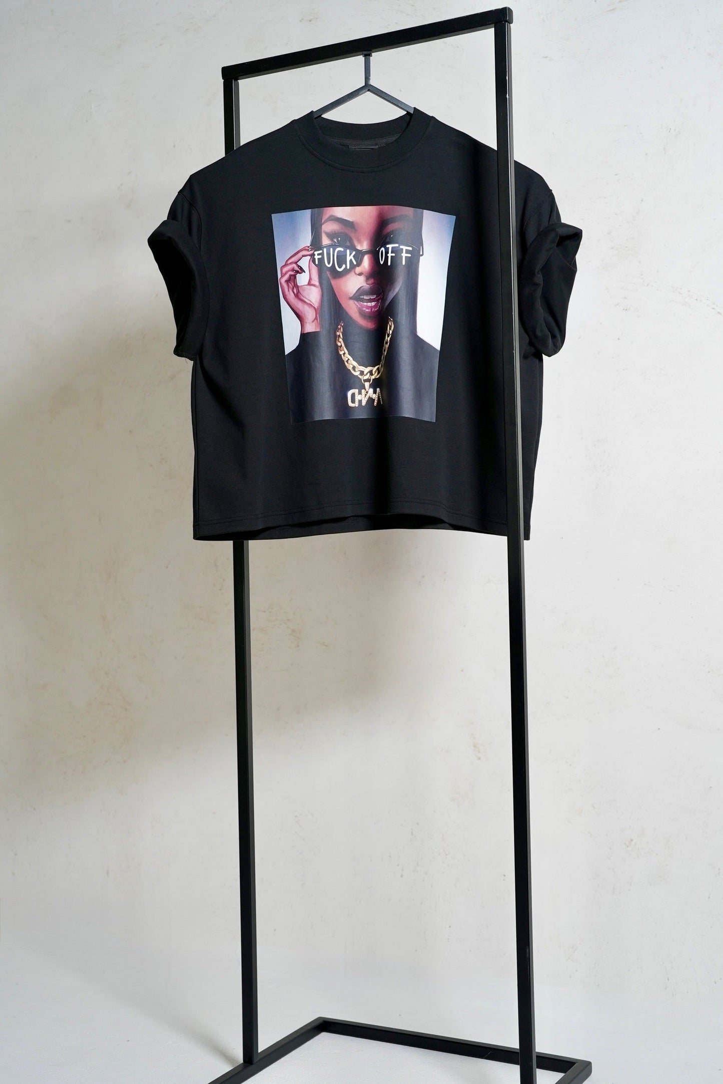 D.N.A Unisex Oversize Tričko F-OFF BLACK