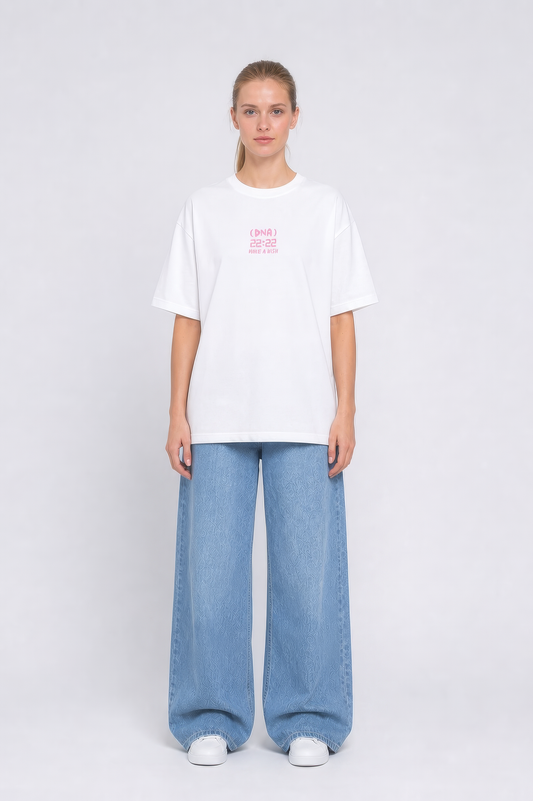 D.N.A Oversize Tričko PUFF 22:22 Identity White
