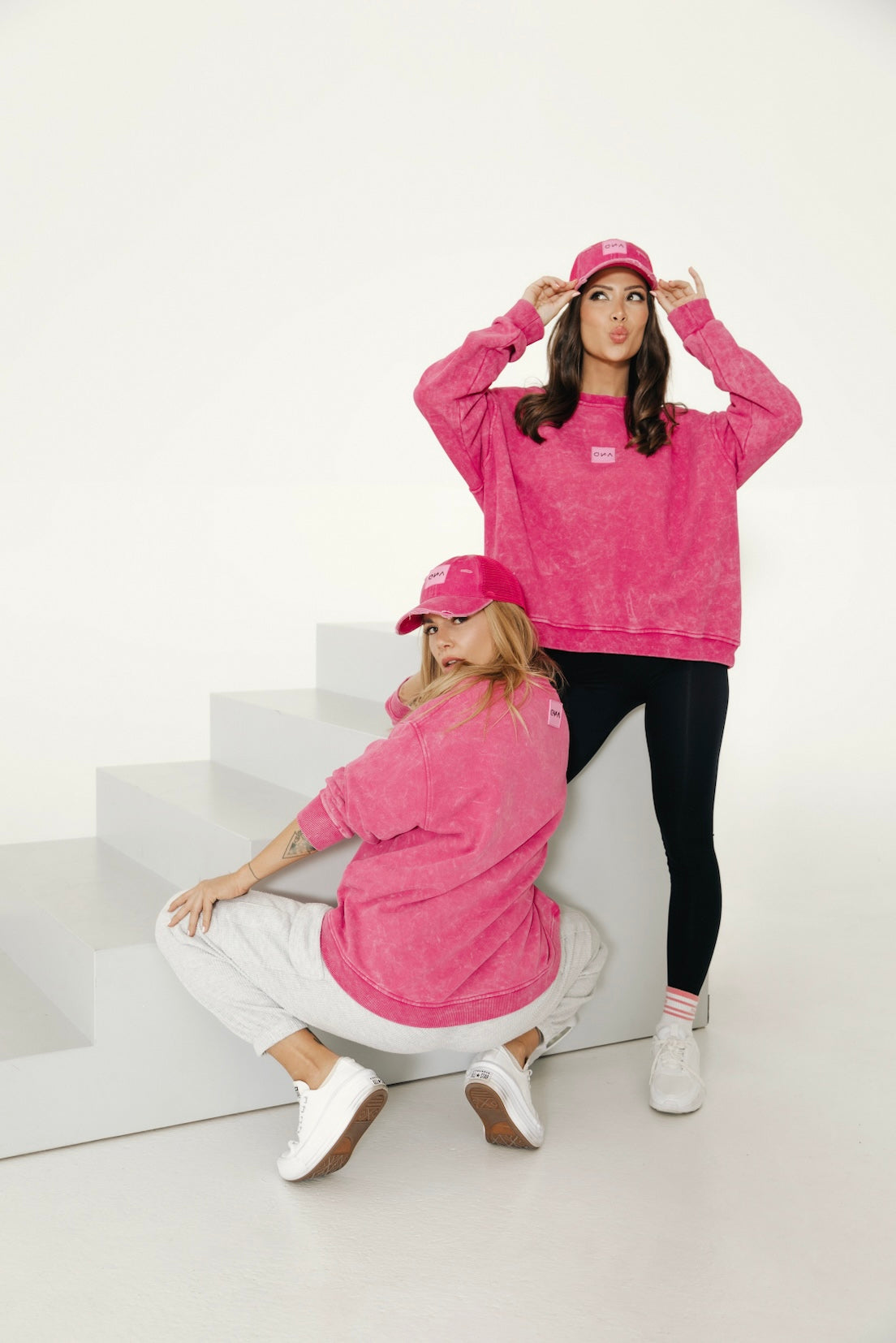 D.N.A Washed Bavlněná Mikina - PINK