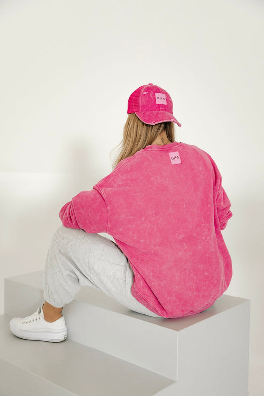 D.N.A Washed Bavlněná Mikina - PINK