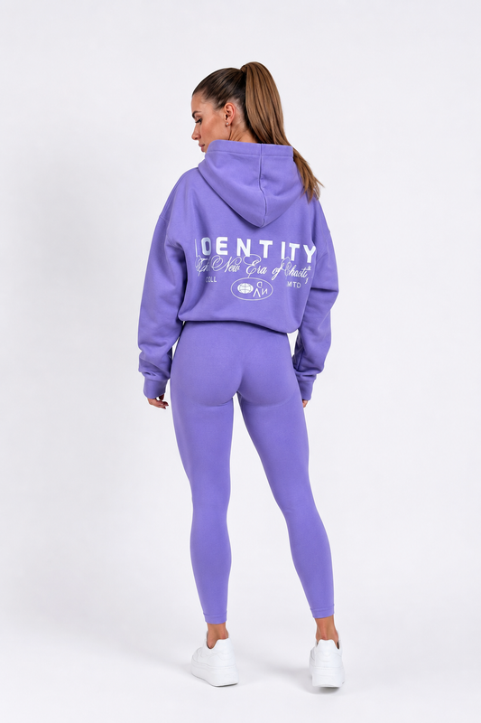 D.N.A Crop mikina s kapucí a stahovací šňůrkou Identity