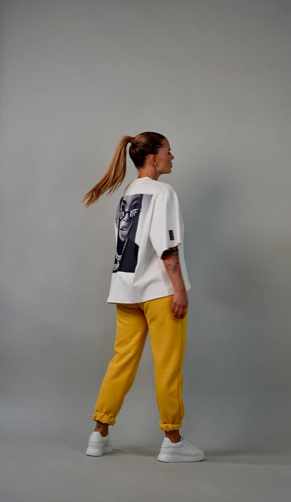 D.N.A Unisex Oversize Tričko F-OFF WHITE