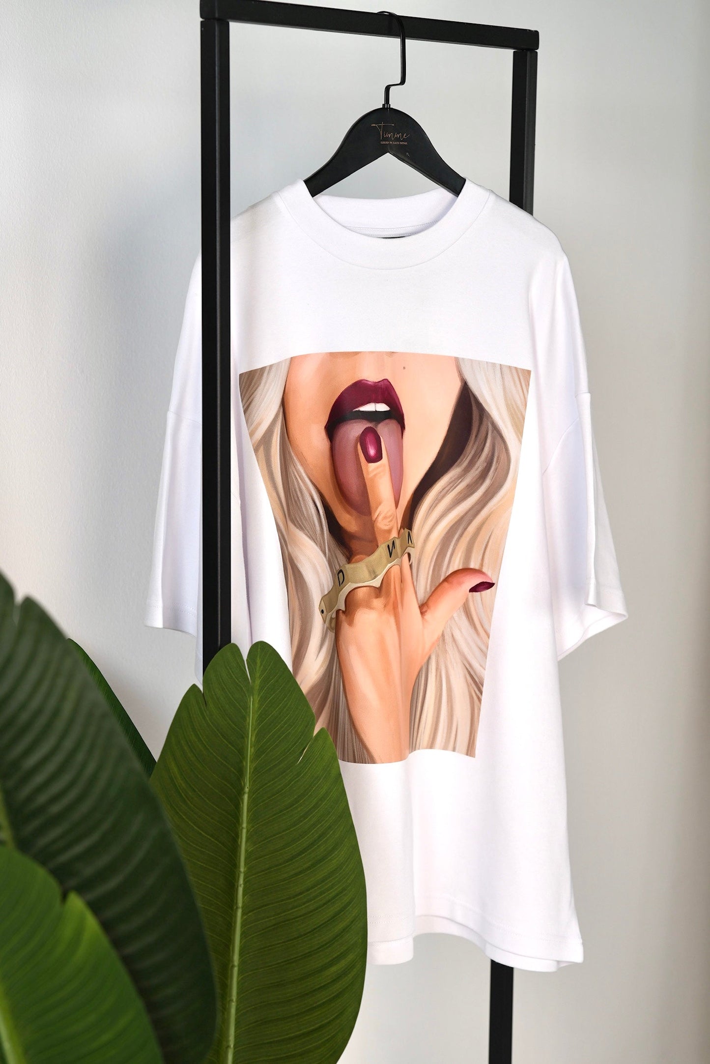 D.N.A Unisex Oversize Tričko FUCK WHITE