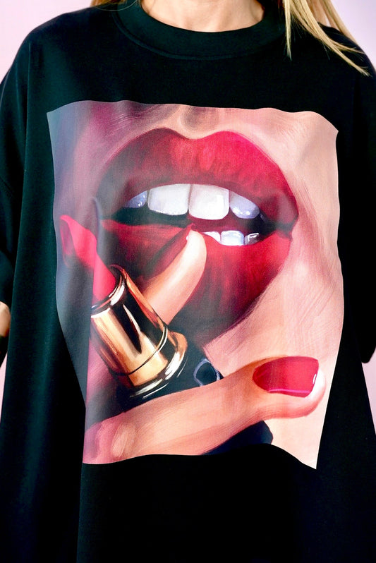 D.N.A Unisex Oversize Tričko LIPS