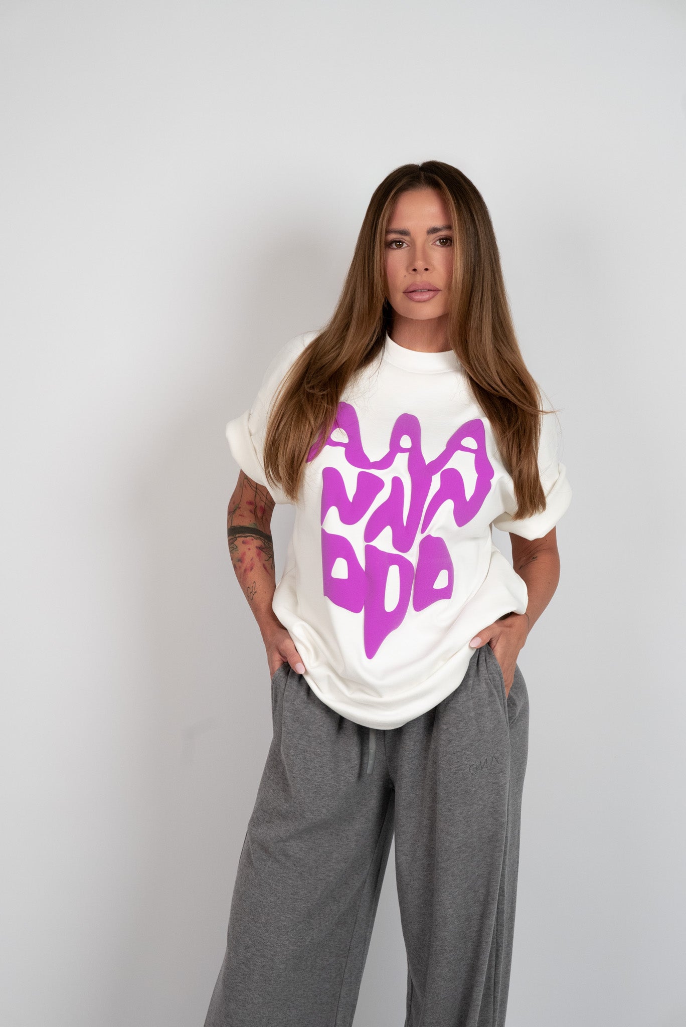 D.N.A Oversize Tričko PUFF White