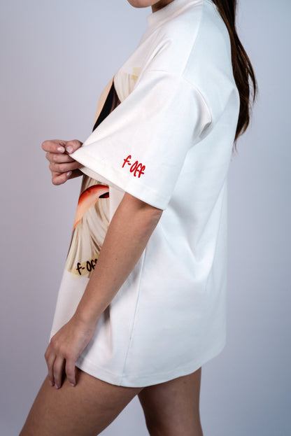 D.N.A Unisex Oversize Tričko FUCK WHITE