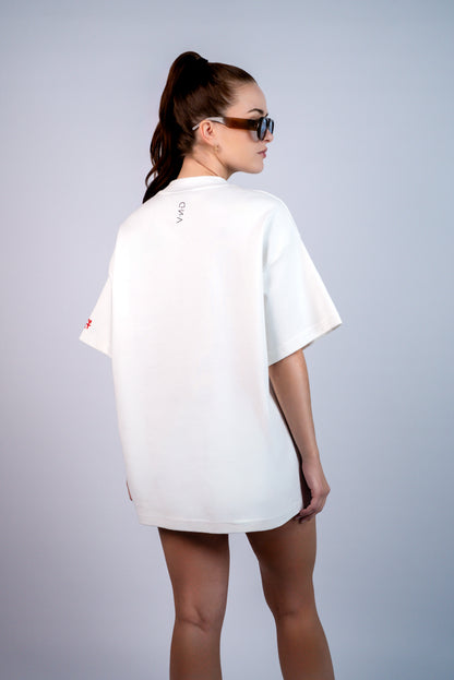 D.N.A Unisex Oversize Tričko FUCK WHITE