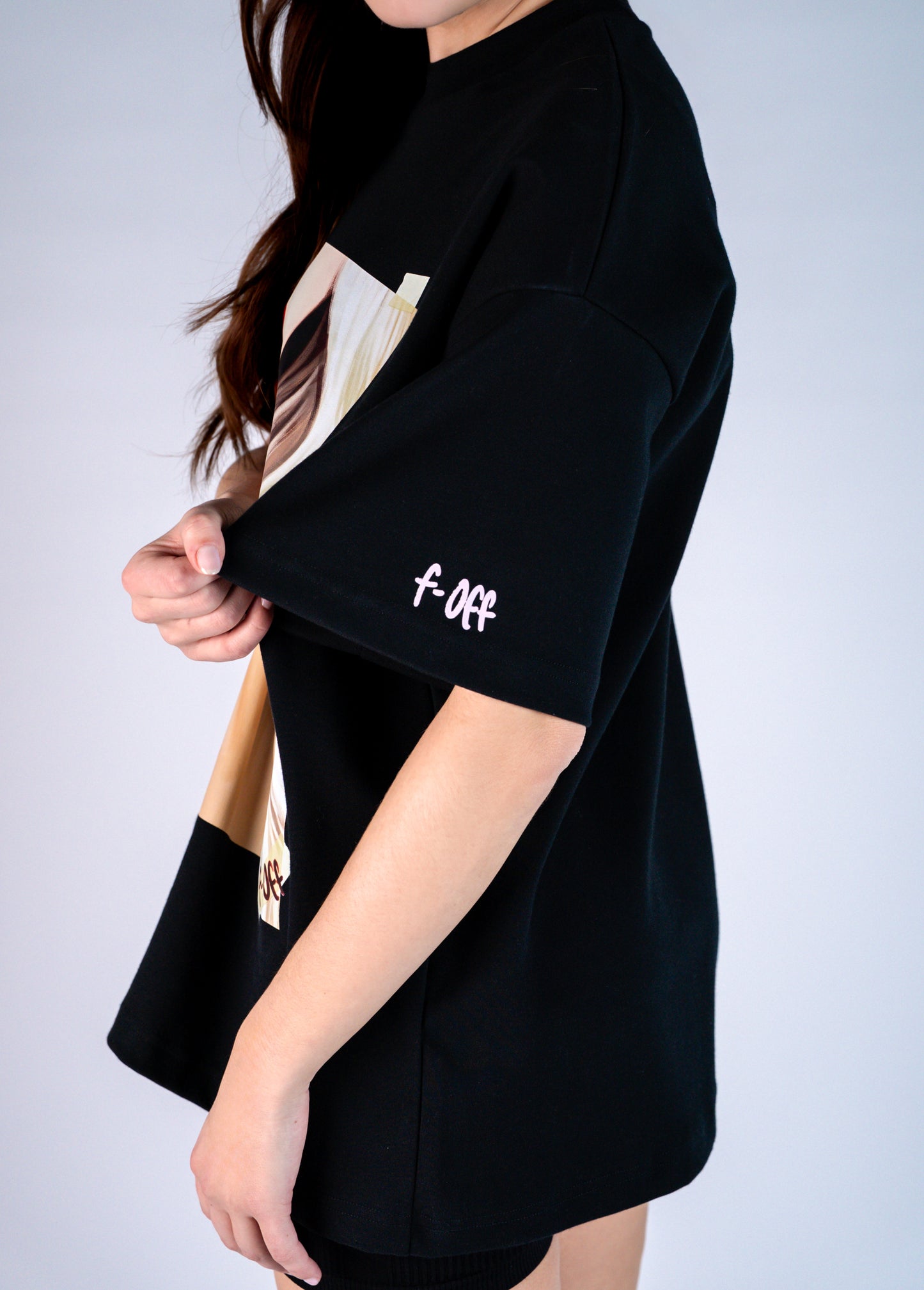 D.N.A Unisex Oversize Tričko FUCK BLACK