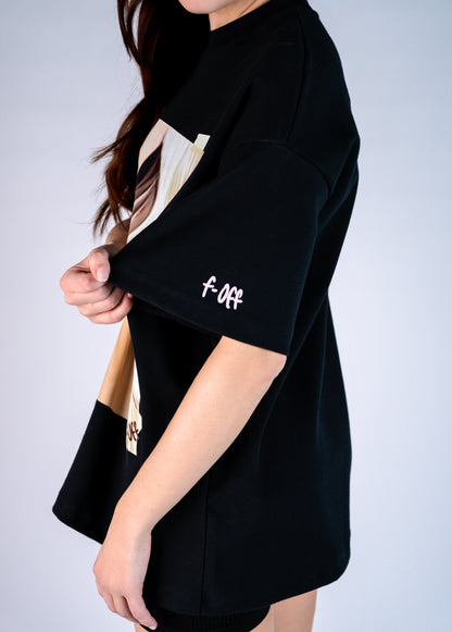 D.N.A Unisex Oversize Tričko FUCK BLACK