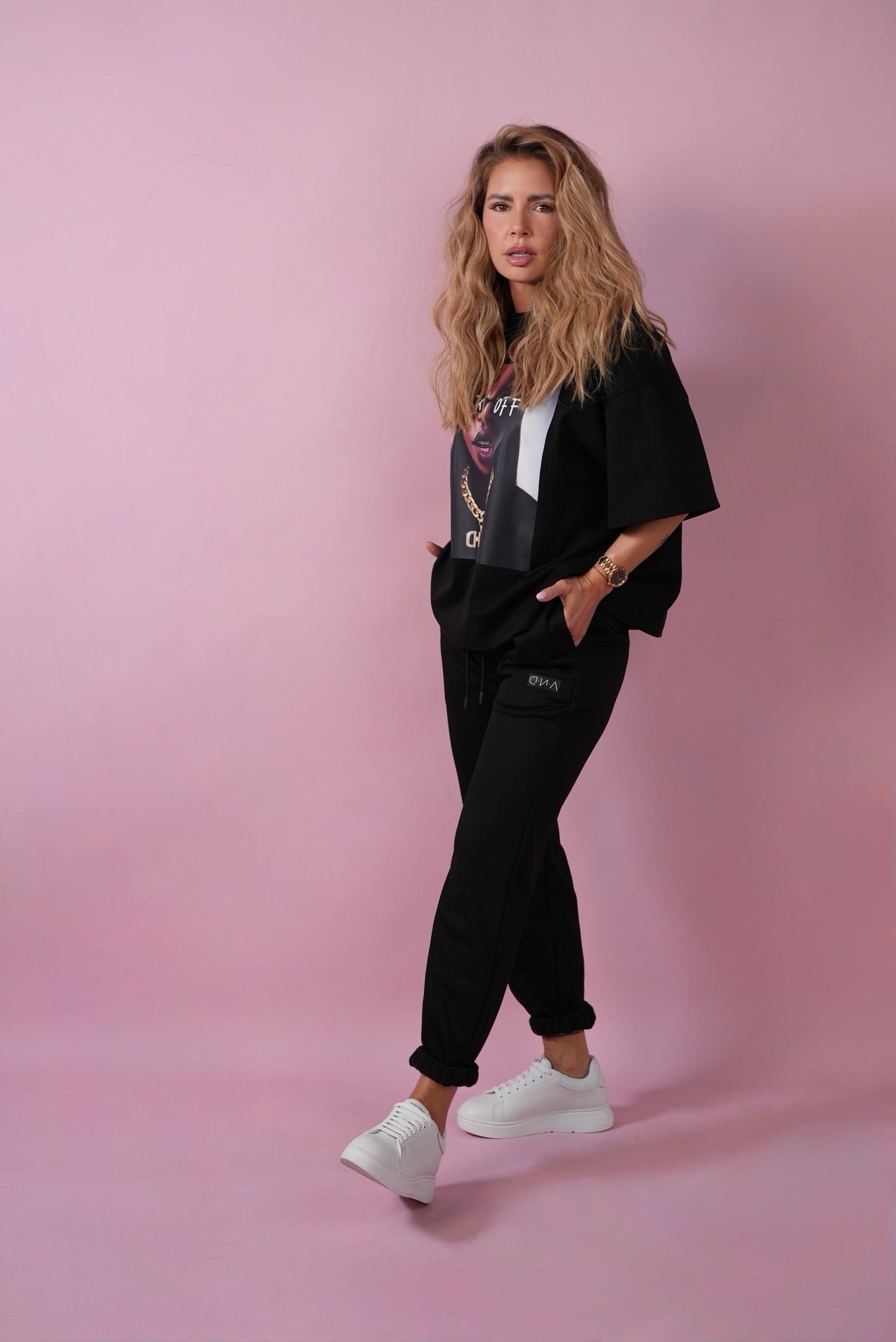 D.N.A Unisex Oversize Tričko F-OFF BLACK