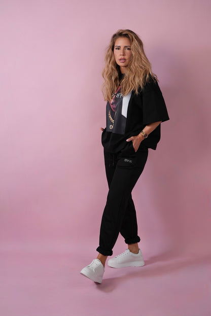 D.N.A Unisex Oversize Tričko F-OFF BLACK