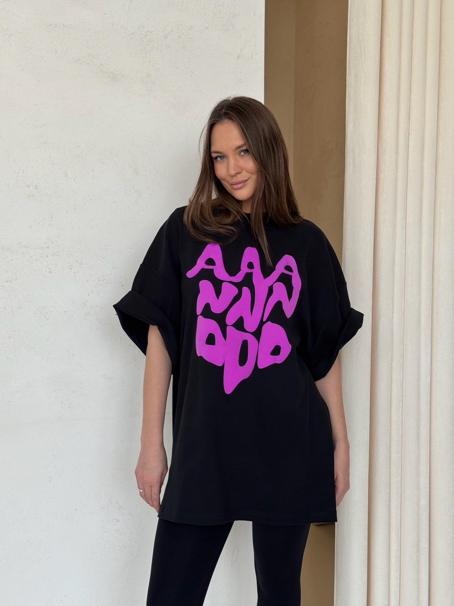 D.N.A Oversize Tričko PUFF Black