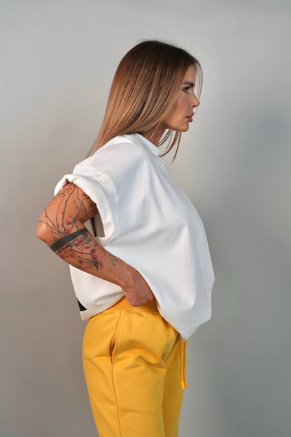 D.N.A Unisex Oversize Tričko F-OFF WHITE