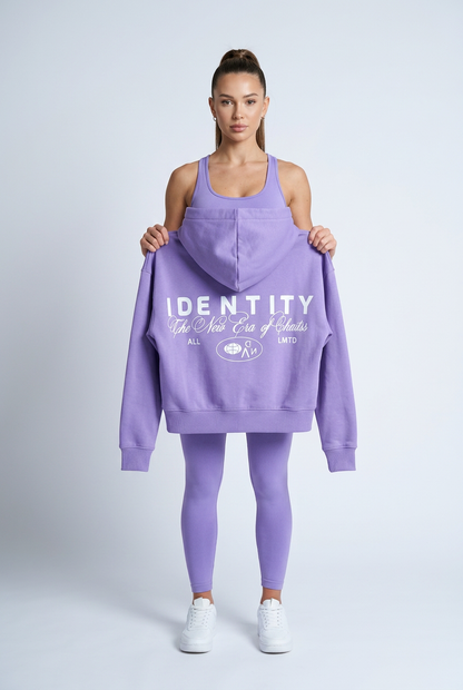 D.N.A Crop mikina s kapucí a stahovací šňůrkou Identity